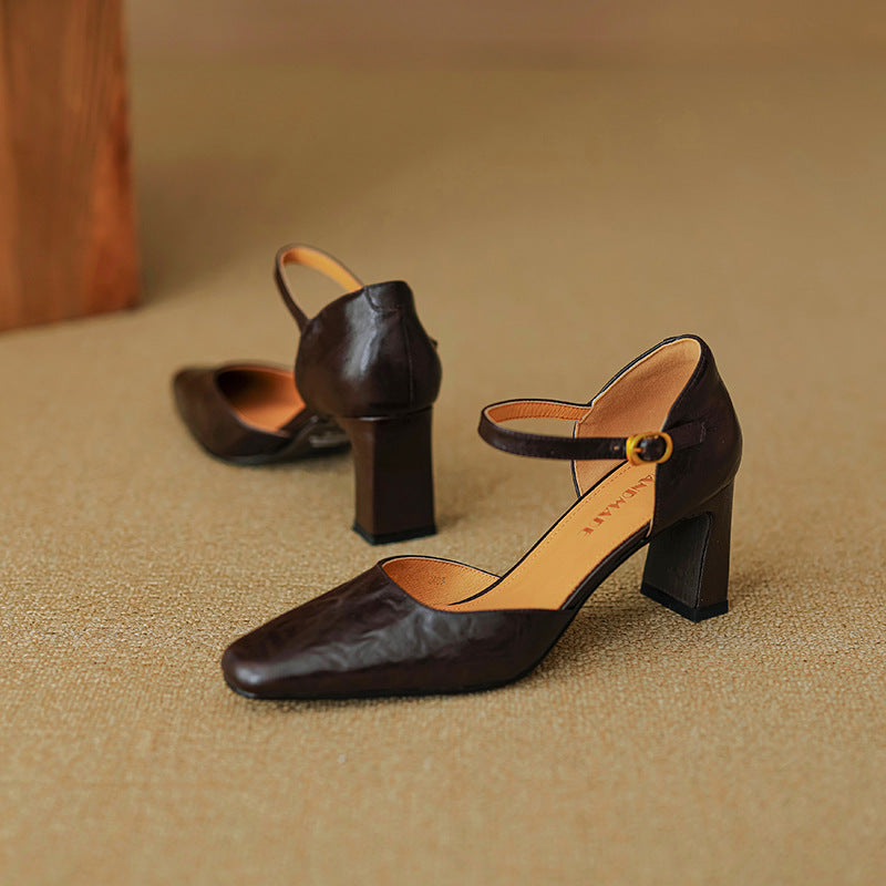 Genuine Leather Heels Amaris