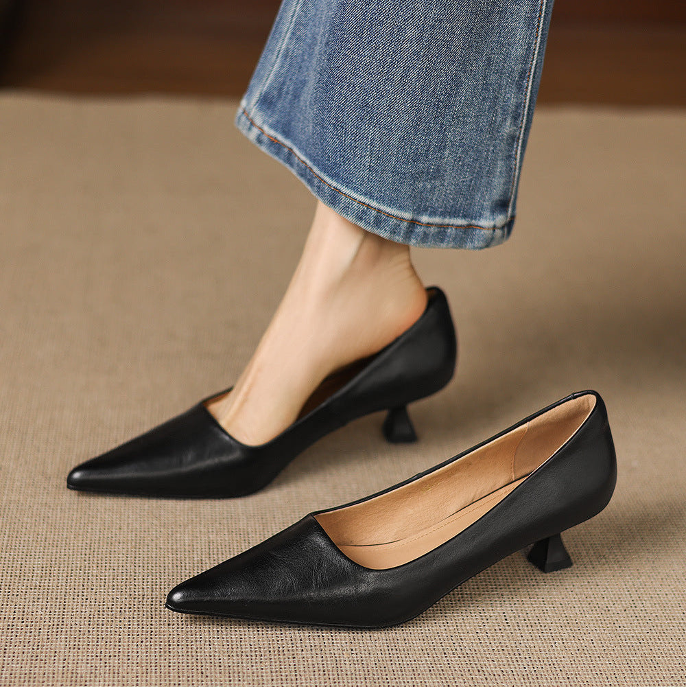 Authentic Leather Heels Revia