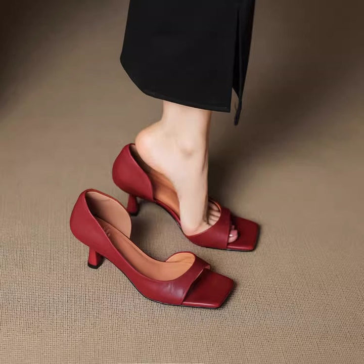 Authentic Leather Open Heels