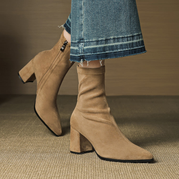 Authentic Suede Leather Ankle Boots