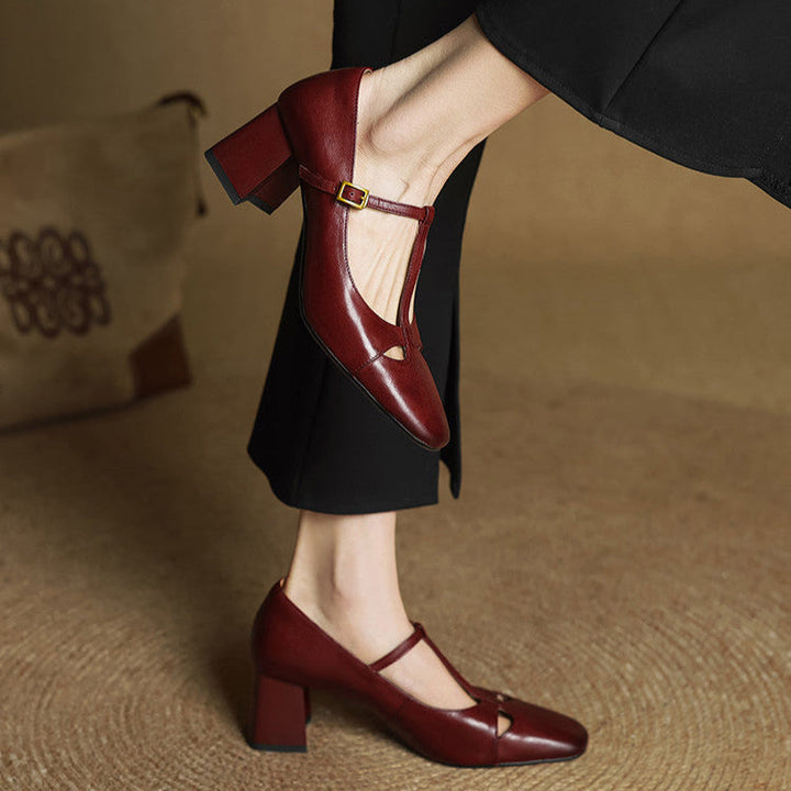 Elora Authentic Leather Heels