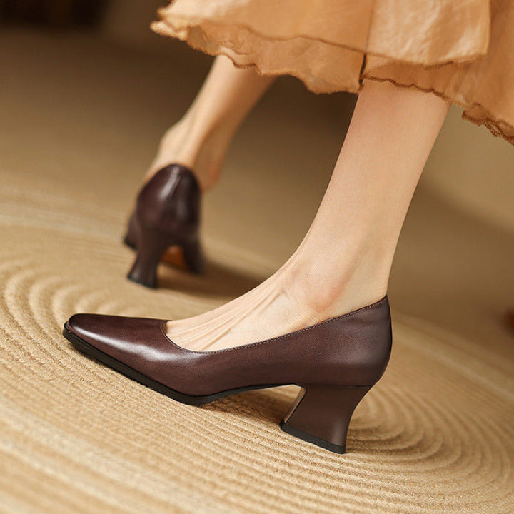 Authentic Leather Heels Arlix