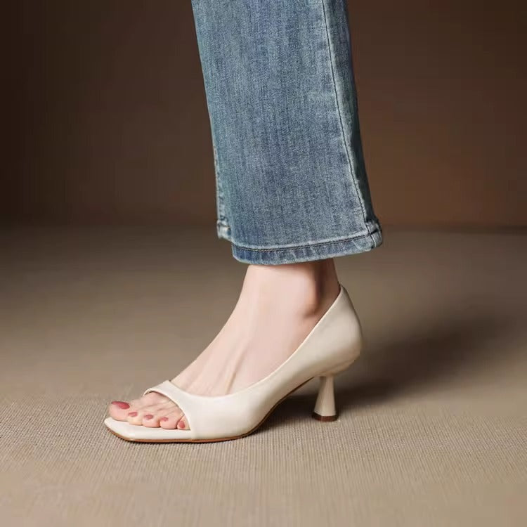 Authentic Leather Open Heels