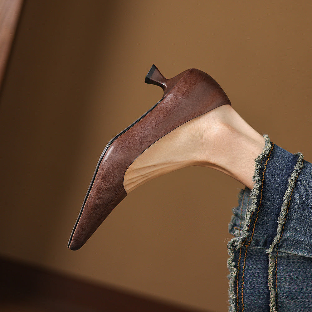 Authentic Leather Heels Revia