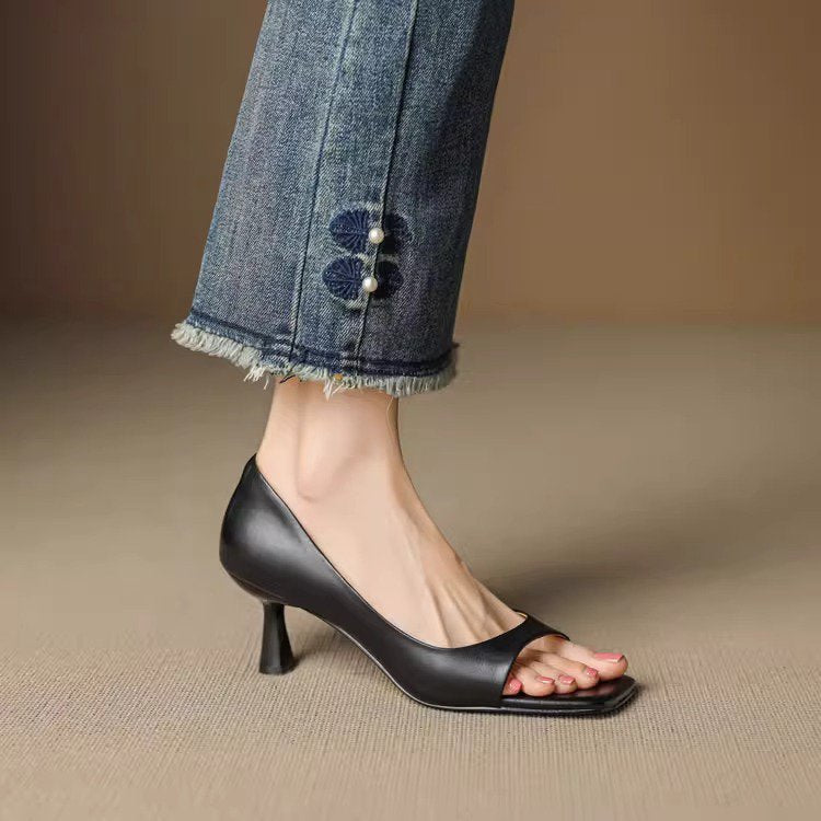 Authentic Leather Open Heels