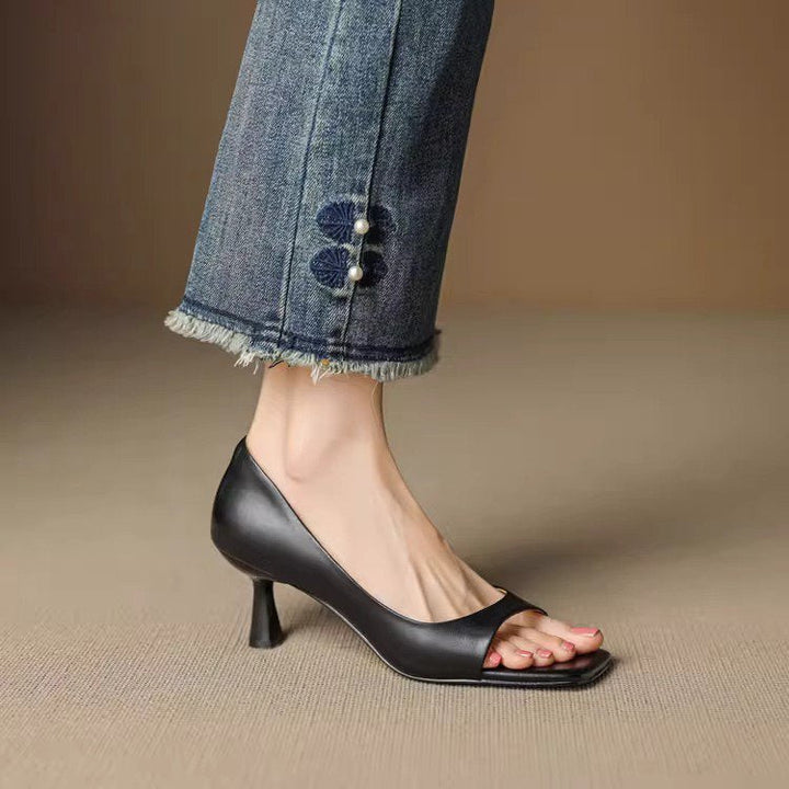 Authentic Leather Open Heels