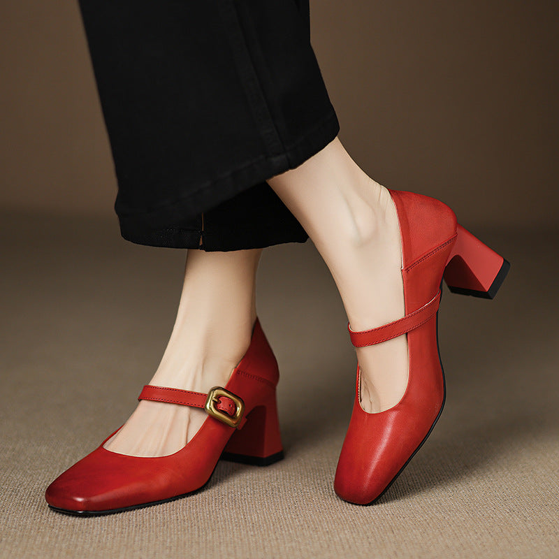 Genuine Leather Kelly Heels