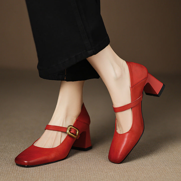 Genuine Leather Kelly Heels