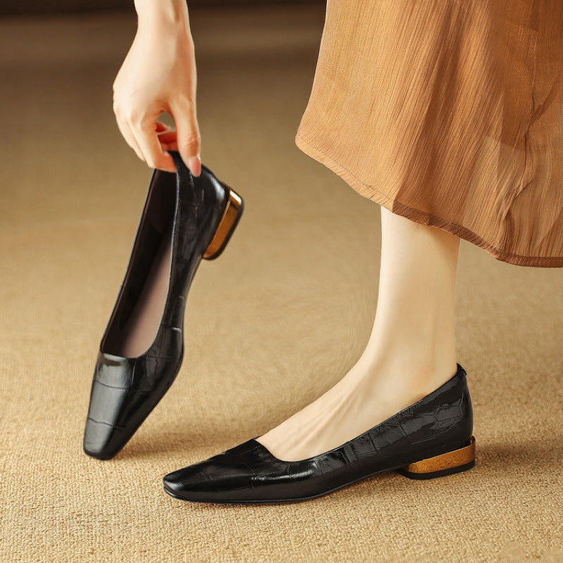 Authentic Leather Heels Celene