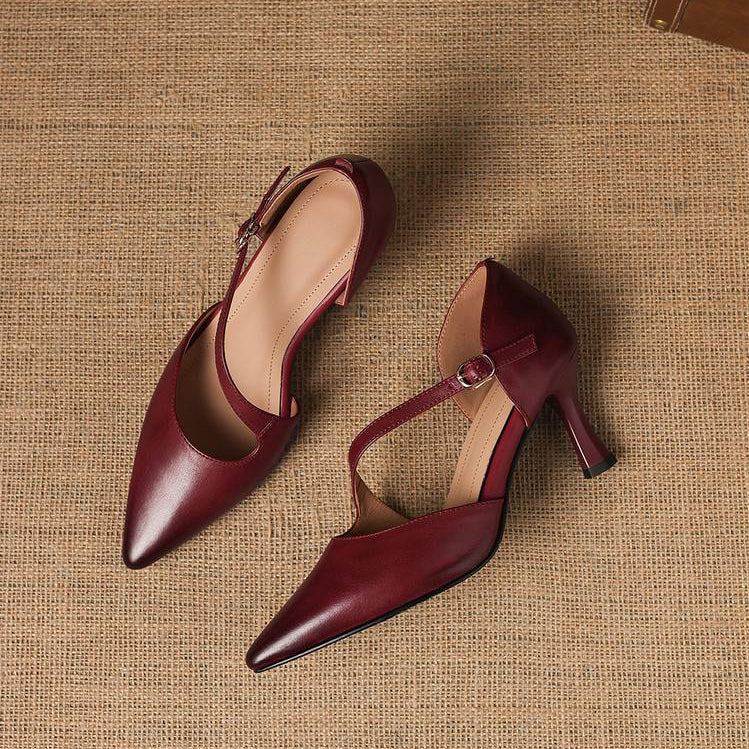 Evanie Genuine Leather D'Orsay Heels