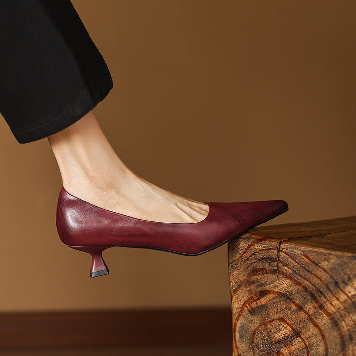Authentic Leather Heels Revia