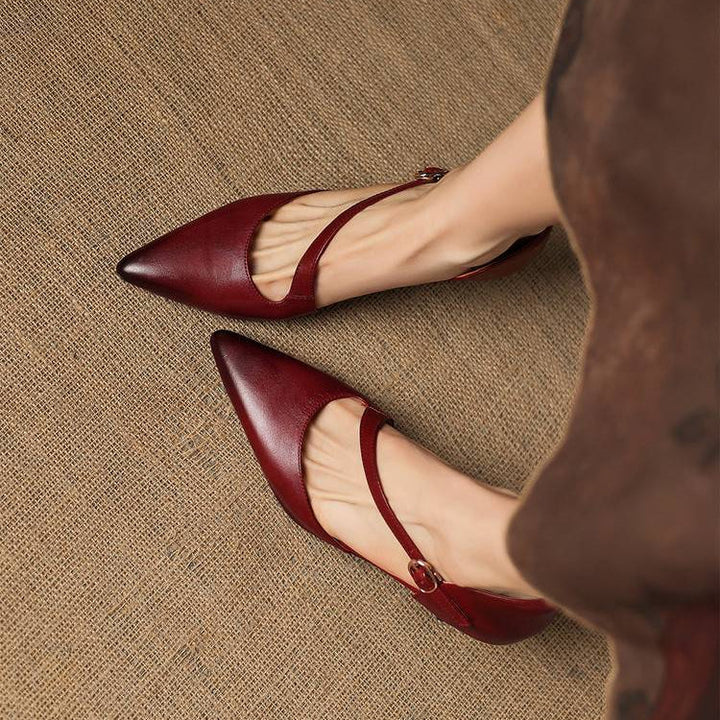 Evanie Genuine Leather D'Orsay Heels