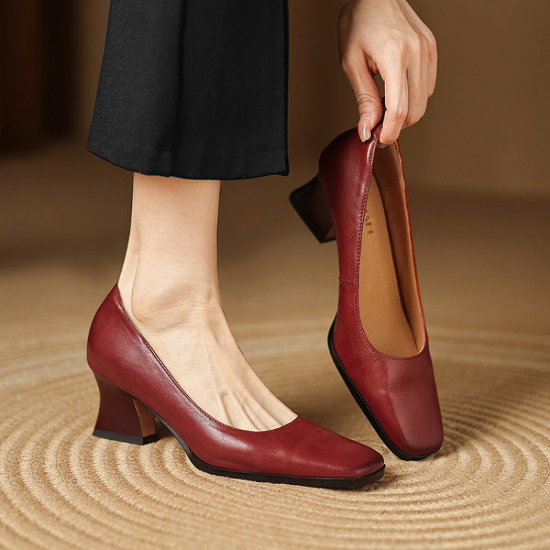 Authentic Leather Heels Arlix
