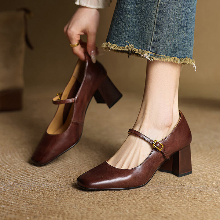Genuine Leather Heels Lenara