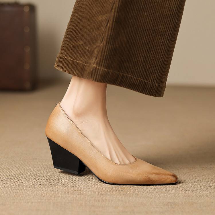 Zyla Authentic Leather Heels