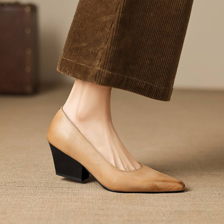 Zyla Authentic Leather Heels