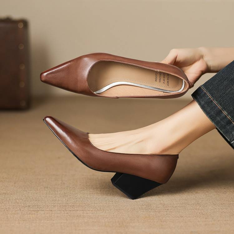 Zyla Authentic Leather Heels