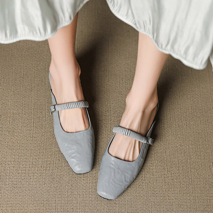 Elyne Genuine Leather Mary Jane Mules