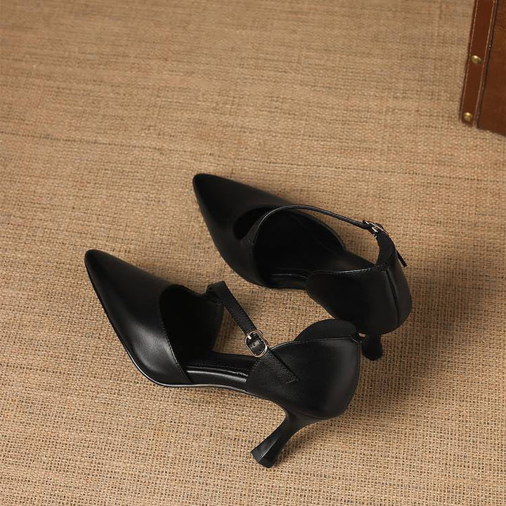 Evani Genuine Leather D'Orsay Heels