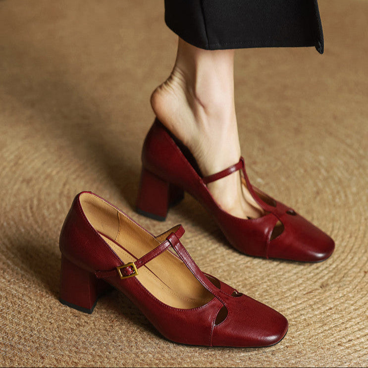 Elora Authentic Leather Heels