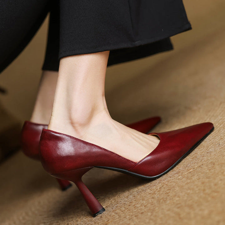 Authentic Leather Heels Liana