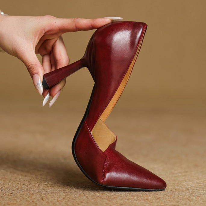 Authentic Leather Heels Liana