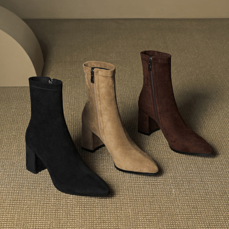 Authentic Suede Leather Ankle Boots