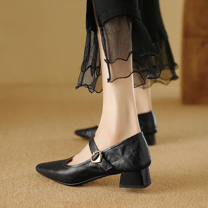 Genuine Leather Heels in Merlot Colour