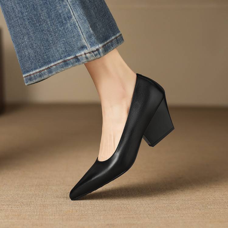 Zyla Genuine Leather Heels