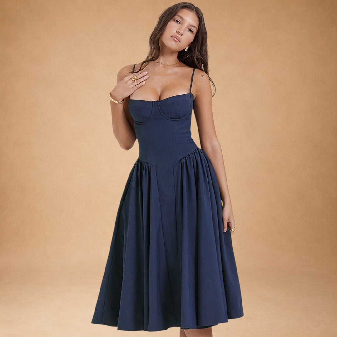Structured Midi Dress with Built-in Bra