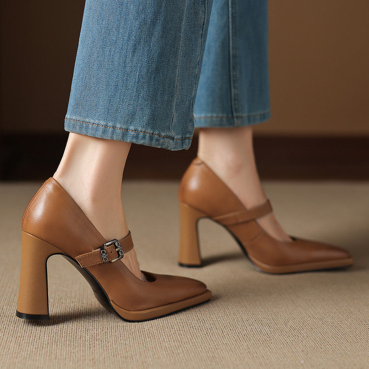 Claya Authentic Leather Heels