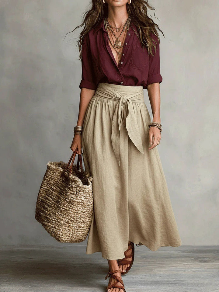 Kornélia | Chic Two-Piece Ensemble Featuring a Relaxed Top and Midi Skirt