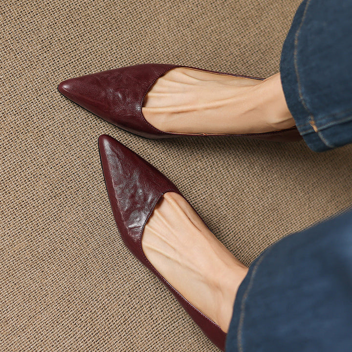 Genuine Leather Court Shoes Kregia