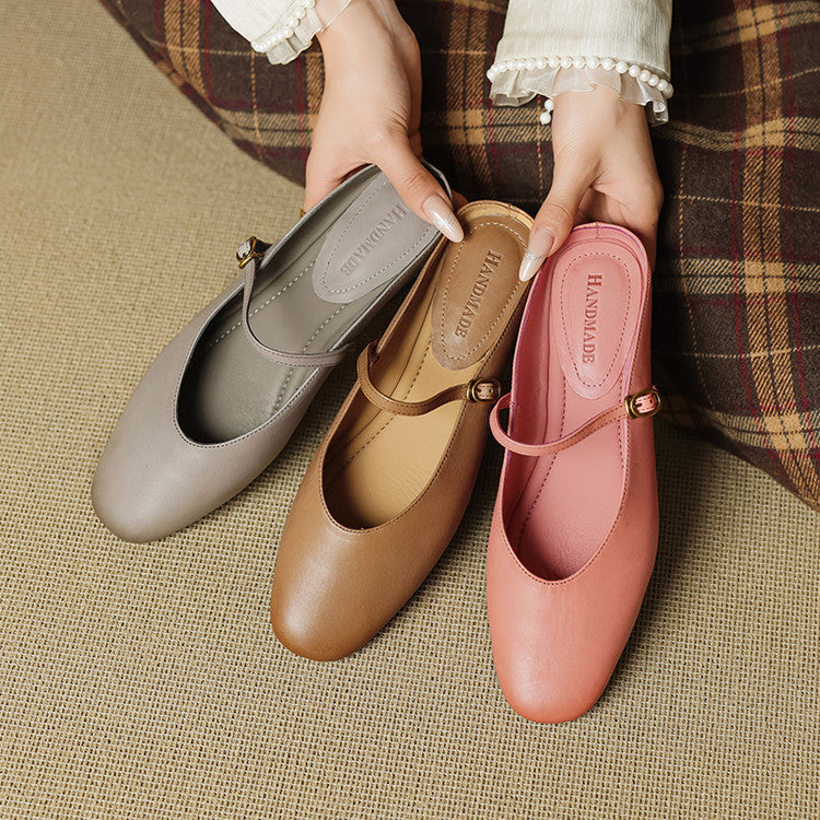 Lora Genuine Leather Mules