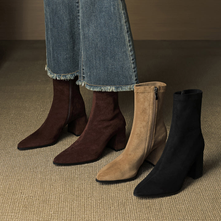 Authentic Suede Leather Ankle Boots