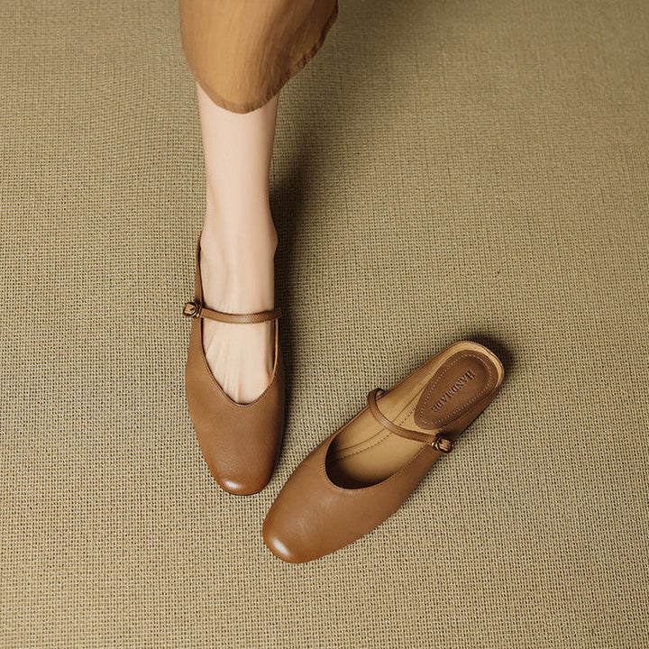 Lora Genuine Leather Mules