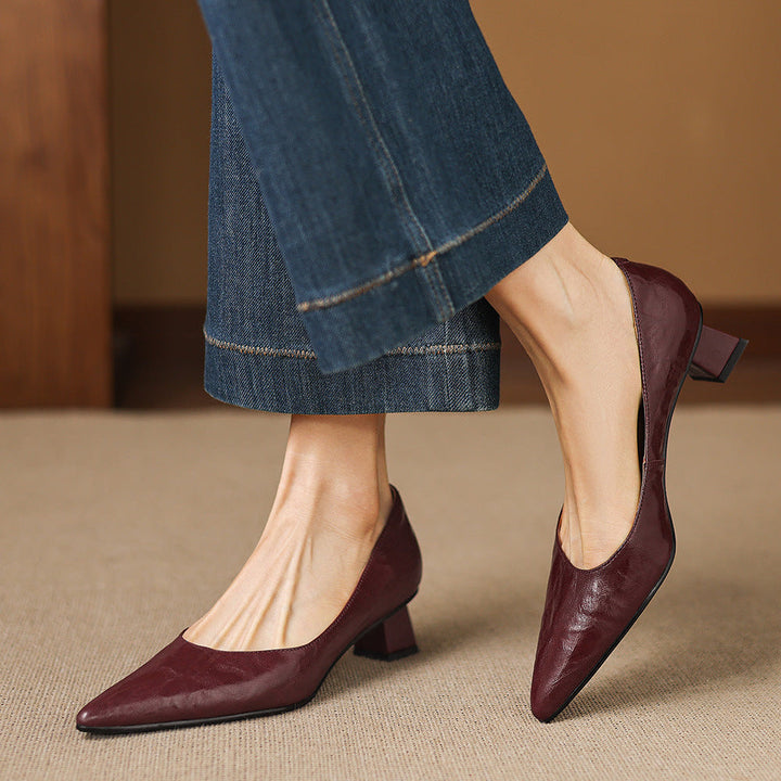 Genuine Leather Court Shoes Kregia