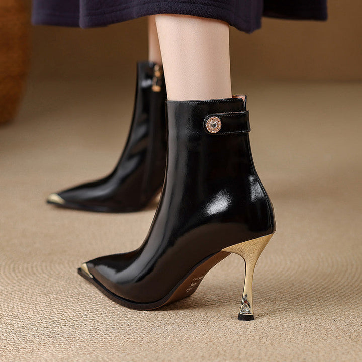 Estelle Genuine Leather Heeled Boots