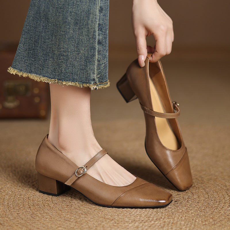 Clarette Authentic Leather Heels