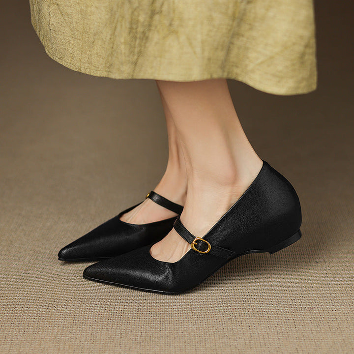 Delia Leather Heels