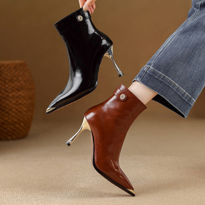 Estelle Genuine Leather Heeled Boots