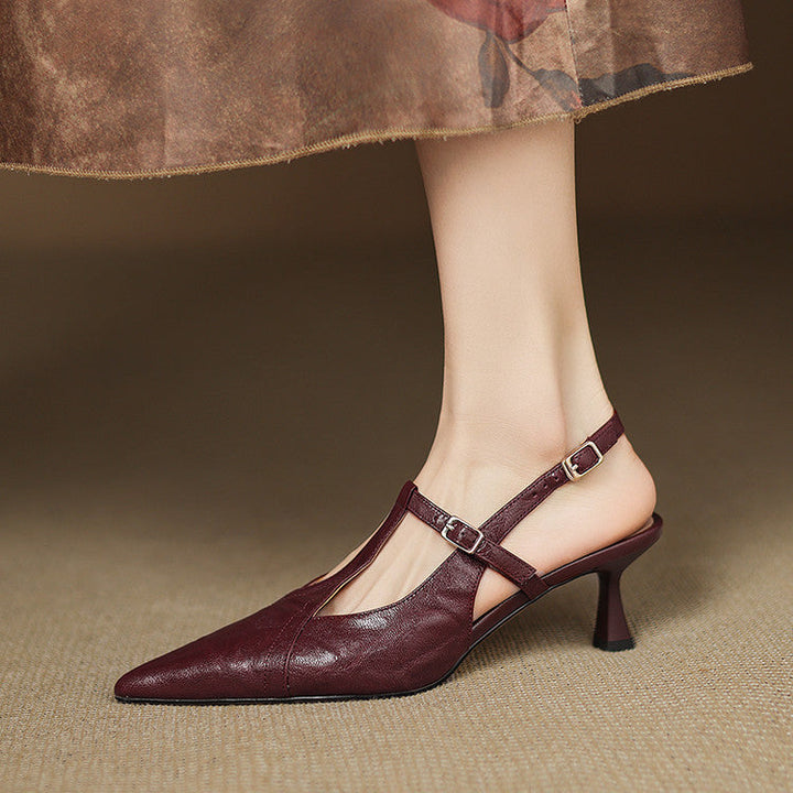 Black Heels Made of Genuine Leather