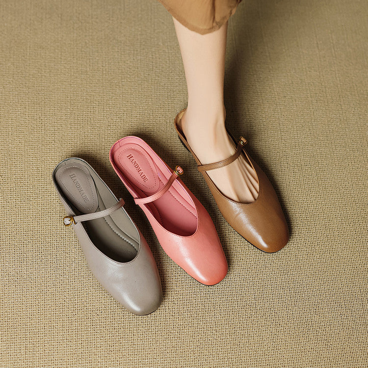 Lora Genuine Leather Mules