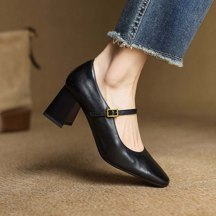 Genuine Leather Heels Lenara