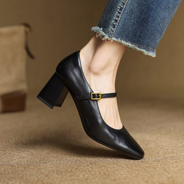 Genuine Leather Heels Lenara