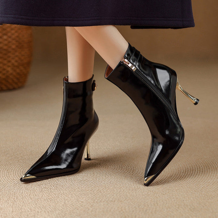Estelle Genuine Leather Heeled Boots