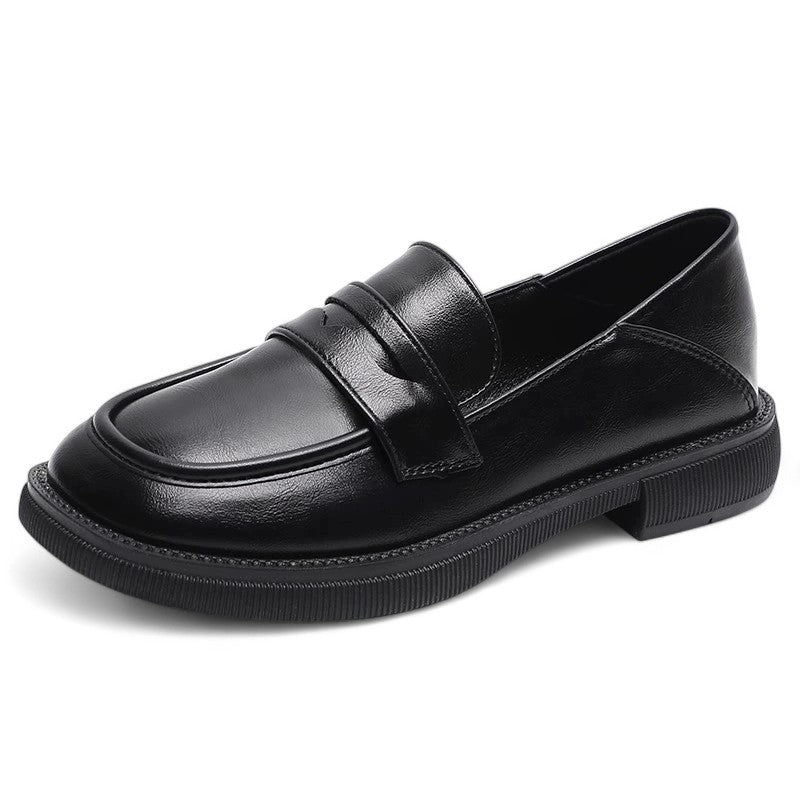 Soft Textured Black Low Moccasins