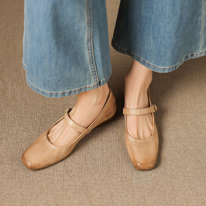 Emel Genuine Leather Flats