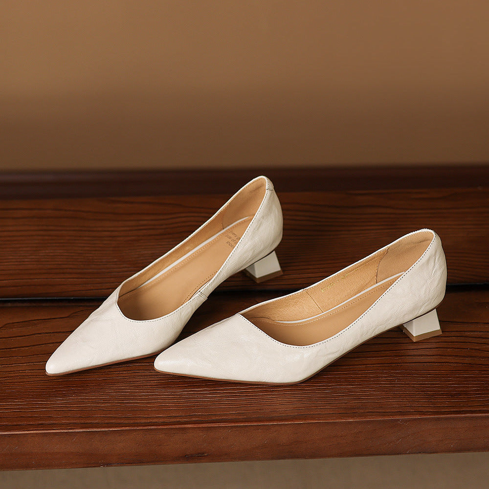 Genuine Leather Court Shoes Kregia