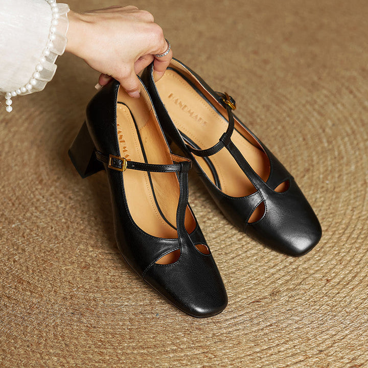 Elora Authentic Leather Heels